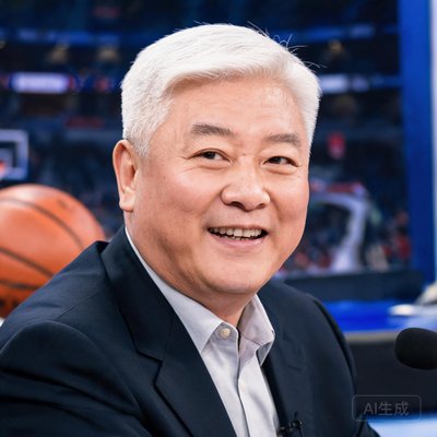 著名篮球评论员张卫平，白发但精神矍铄